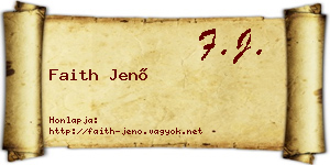 Faith Jenő névjegykártya